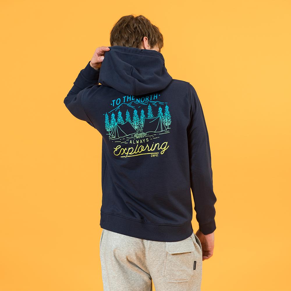 Simwood herfst winter kampeerprint hoodies heren 360g dikke hoodies met capuchon plus size joggingspakken