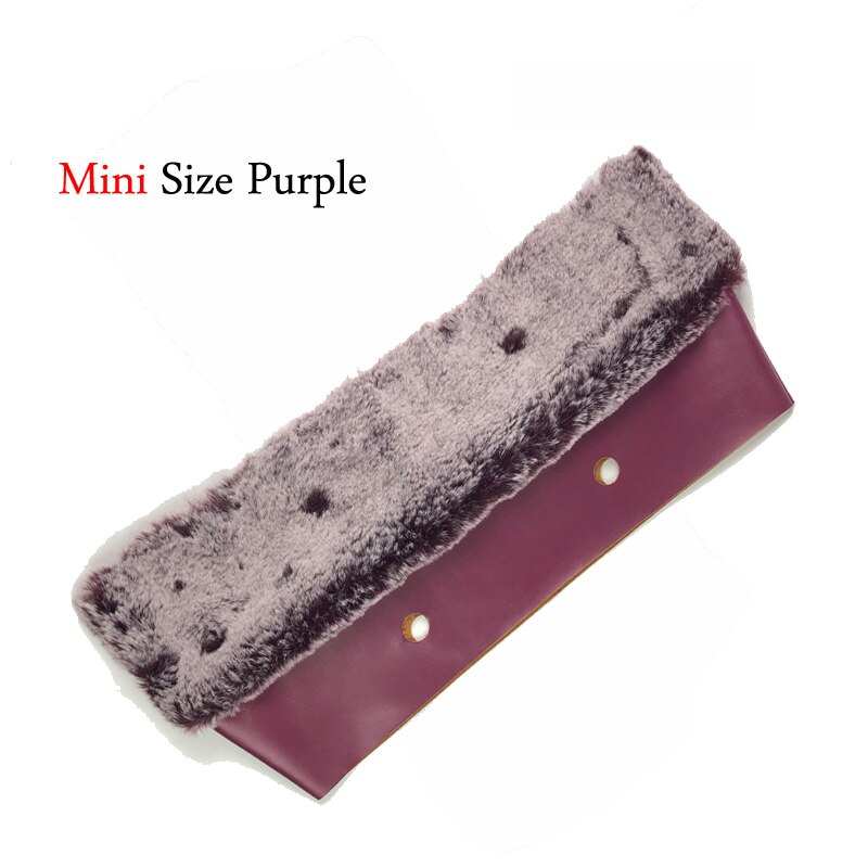 Fur Plush Trim for obag handbag Thermal Plush Decoration Fit for O bag Silicone bag Accessories women's handbags: Mini Purple