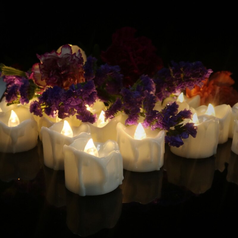 12pcs Flameless LED Tea Light Candles Battery Operated Flickering Tealight Decor R9JC