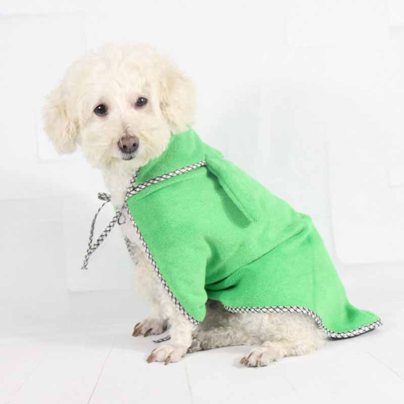 JORMEL Dierbenodigdheden Hond Badjas Warme Hondenkleding Super Absorberende Drogen Handdoek voor Teddy Badhanddoek: green / L 70x70cm