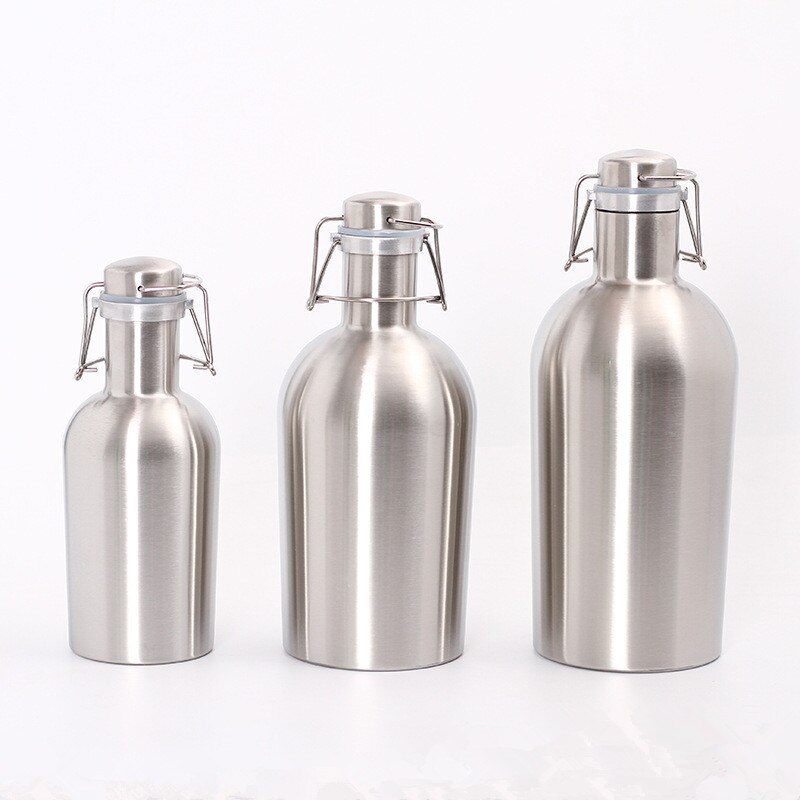 32Oz/64Oz Roestvrijstalen Homebrew Bier Growler Draagbare Bier Vat Veilige Swing Top Deksel Ambachtelijke Bier Fles