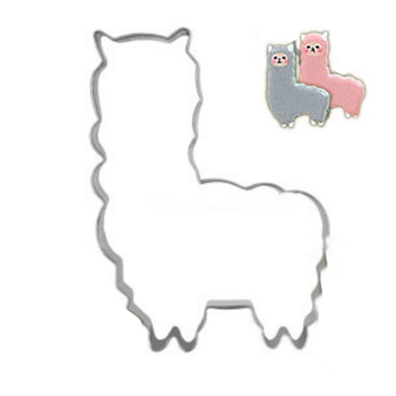 Kerst Paard Alpaca Cookie Cutter Rvs Cut Snoep Biscuit Mold Koken Gereedschap Metalen Cutters Mould Cookie Stempel