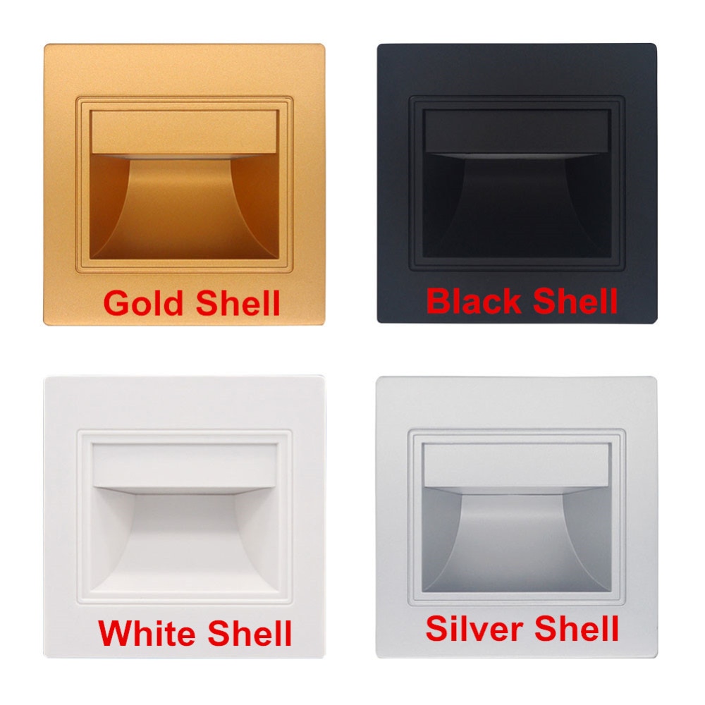 10pcs/lot 86 type 1.5W Modern Recessed Led Stair Light night led Foot light wall lamp led Step ladder Lights 110V 220V