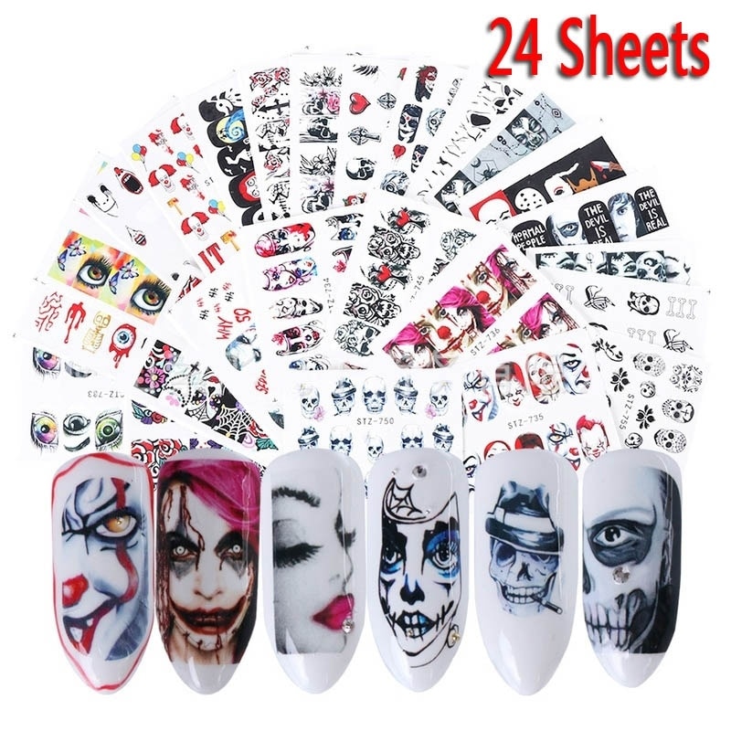 24 Sheets Halloween Nail Stickers