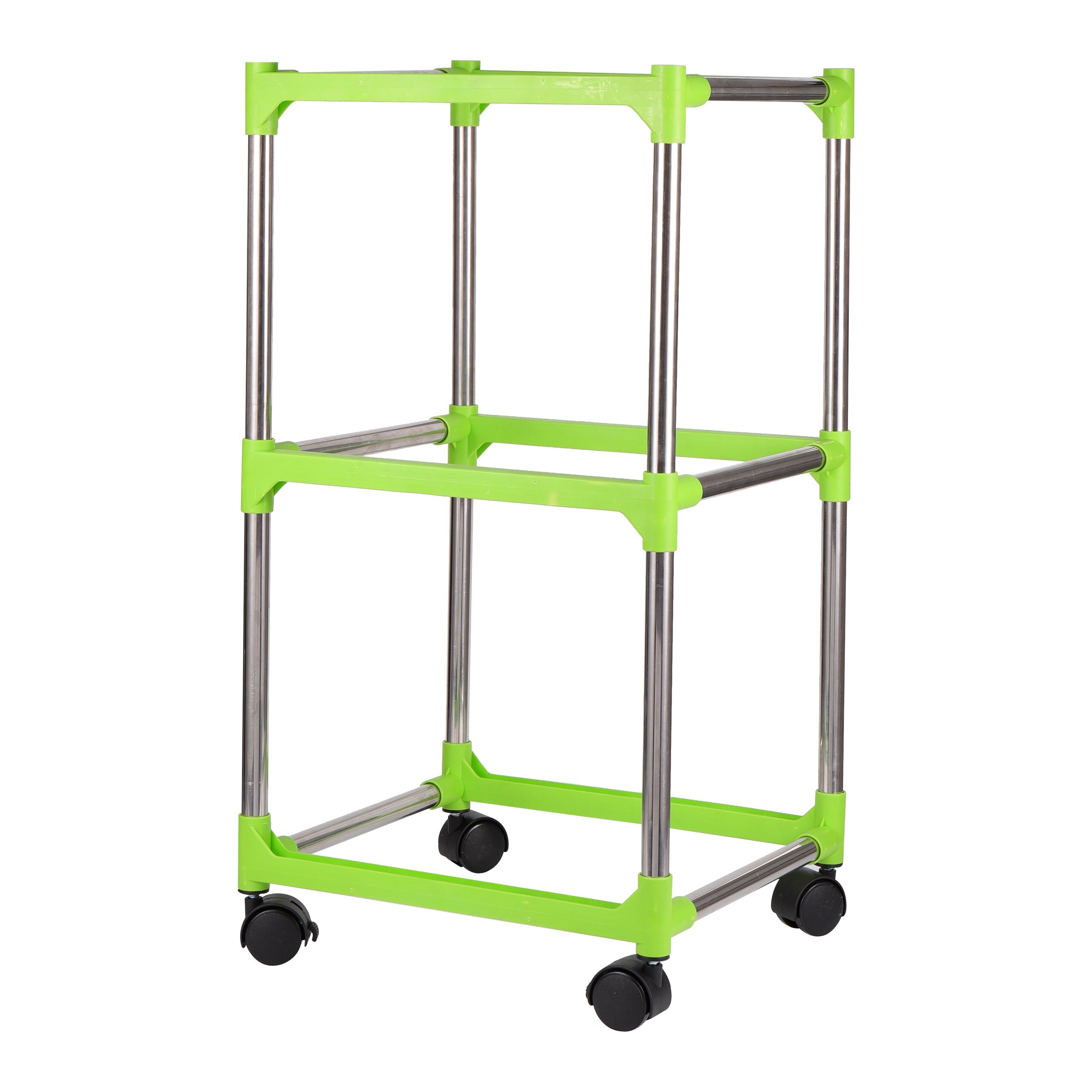Hydrocultuur Groente Lade Montage Frame Roestvrij Stalen Buis Tauge Kwekerij Lade Plank Universele Wiel Diy Planten Rack: 3 layers S