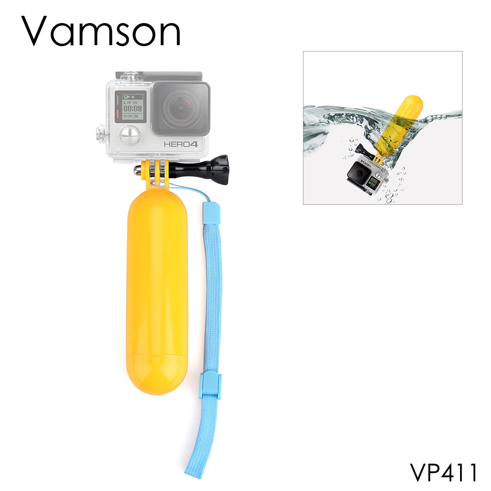 Vamson voor Gopro Hero 7 6 5 4 Accessoires Drijvende Handheld Selfie Stok Handvat Polsband voor xiaomi voor SJCAM VP411