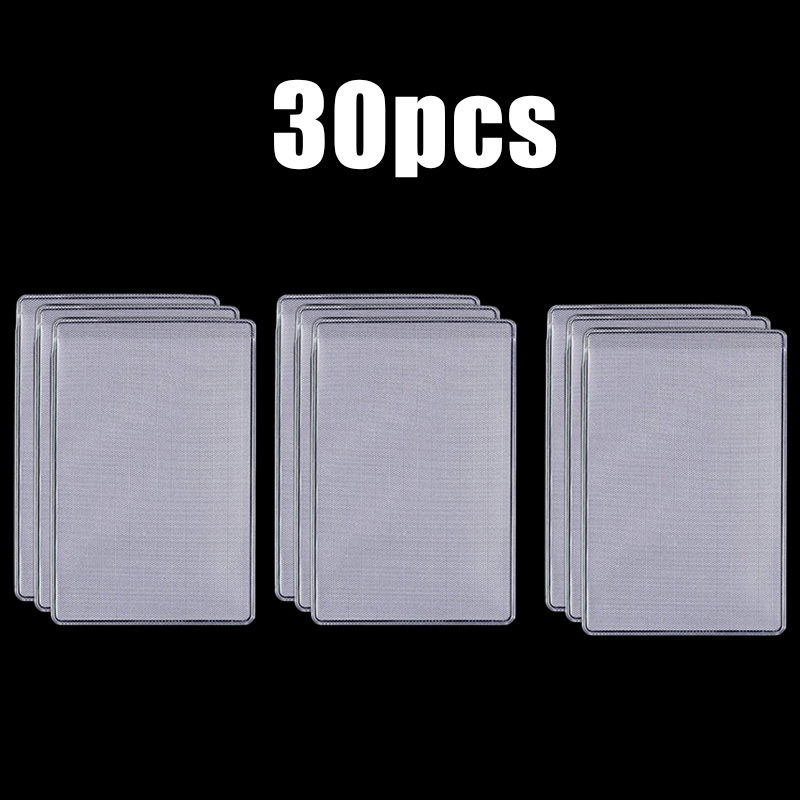 Protector de tarjetas de PVC, cubierta transparente esmerilada para tarjetas de identificación de crédito, soporte antimagnético, contenedor para postales, bolsas de almacenamiento, 1-50 Uds.: Negro y rojo