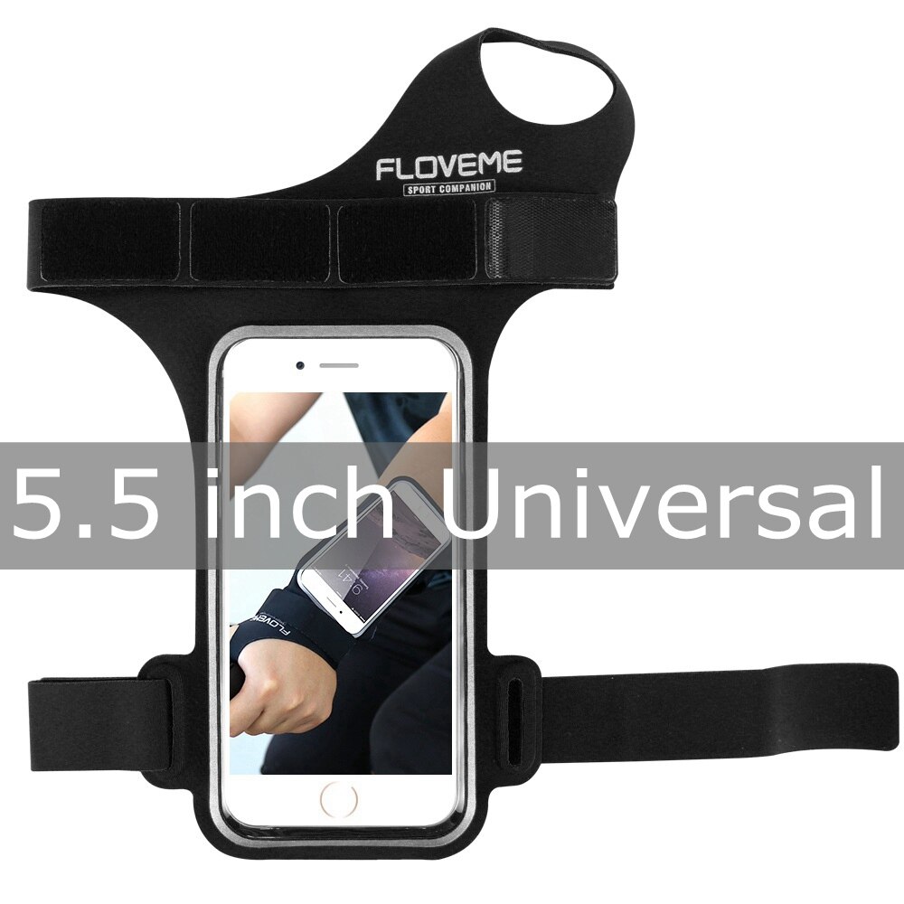 FLOVEME Riding Sports Armband For iPhone XR X XS MAX 7 Holder Band Cover For Running Phone Carrying Case For Huawei P30 P20 P10: Black
