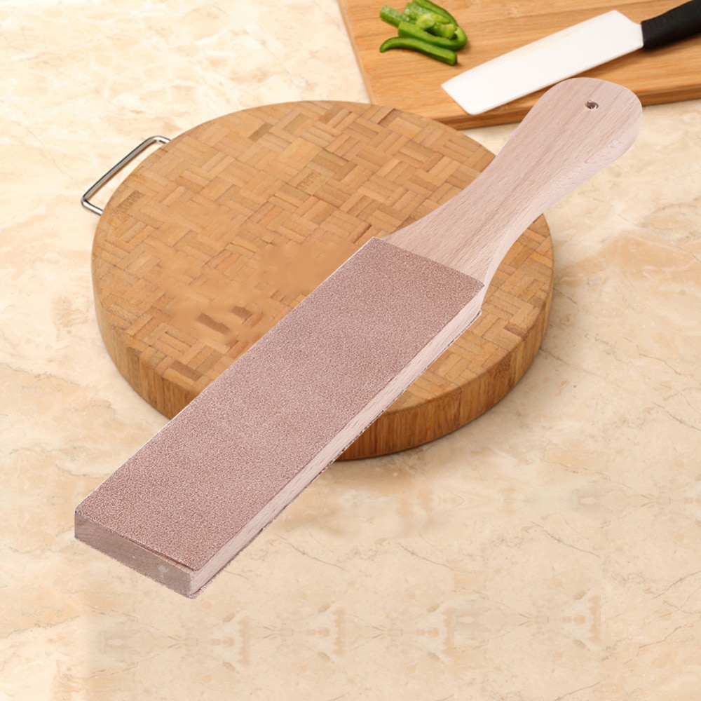 Wooden Handle Leather Sharpening Strop Handmade Razors Polishing Board For Razor Knives Double Sided Home Sharpening Tool