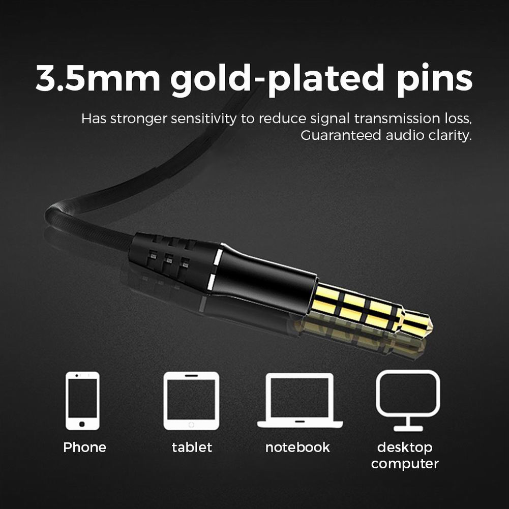 3.5Mm Wired Hoofdtelefoon In Ear Hoofdtelefoon Met Microfoon 6D Geluid Bass Oordopjes Voor Iphone Huawei Xiaomi