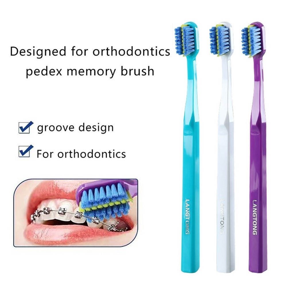 Ortodontisk tandborste ultramjuk tandställning tandborste djuprengörande interdentalborste munhygienvårdsverktyg