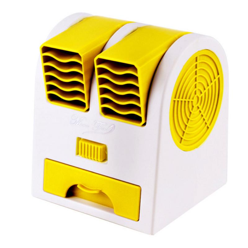 Blue / Green / Pink / Purple / Yellow 3-In-1 Air Cooler USB Desktop Small Fan Bladeless Fan Fragrance Cooling Fan: yellow