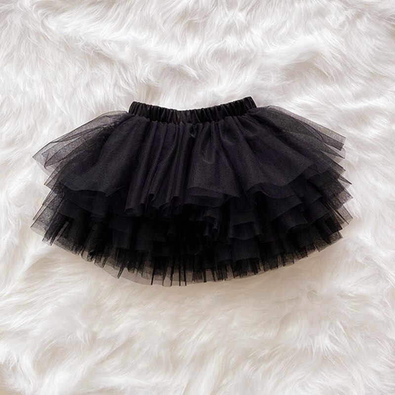 bébé filles Tutu jupe moelleuse princesse Ballet danse Tutu maille jupe enfants gâteau jupe mignon filles vêtements: Black / 3T