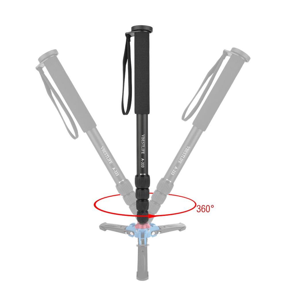 Lightweight Telescopic 5 Sections Camera Unipod Monopod 3D anti-skid bearing platform telescopic a hand strap hiking pole