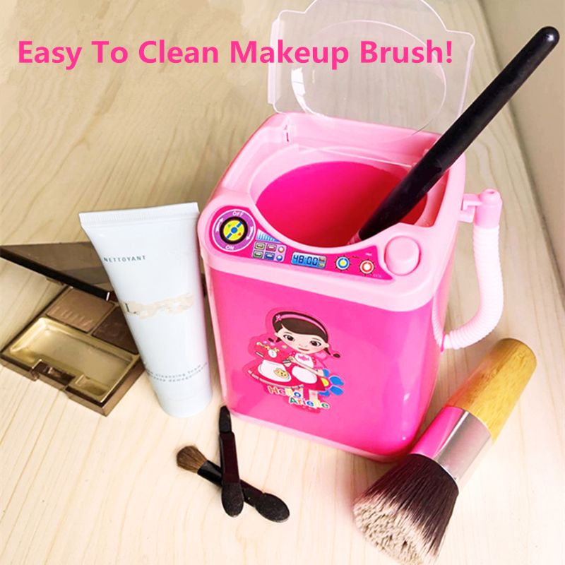 ELECTRIC MAKEUP BRUSH CLEANER SPINNER MACHINE - Electronic Mini Washing Machine Shape Automatic Makeup Brush Cleaner Dries Deep