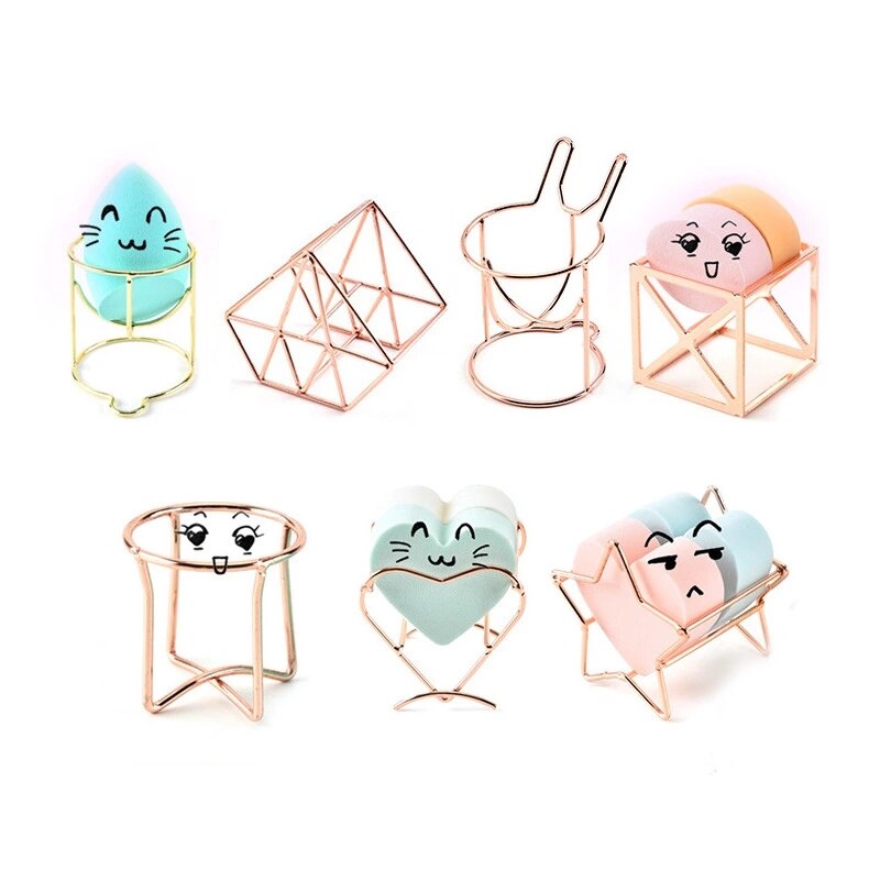 1pc sminkesvamp pudderstativ eggpulver puff brakett boks tørketrommel arrangør skjønnhetshylle holder skrivebordsoppbevaring