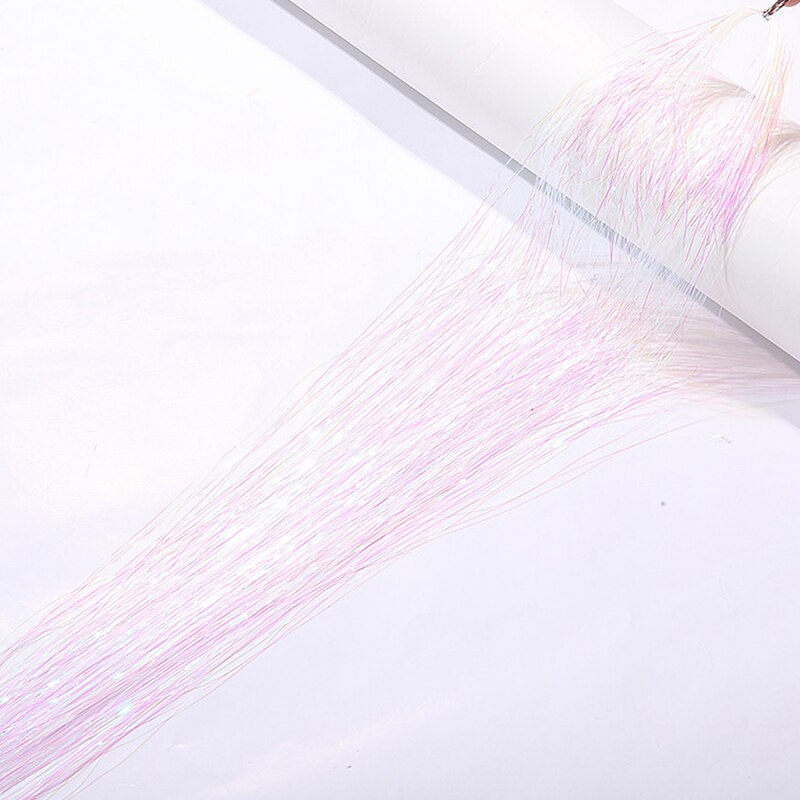 Extensions de cheveux en soie arc-en-ciel, 1 sac, guirlandes scintillantes, accessoires de fête pour filles, couvre-chef de tressage: J