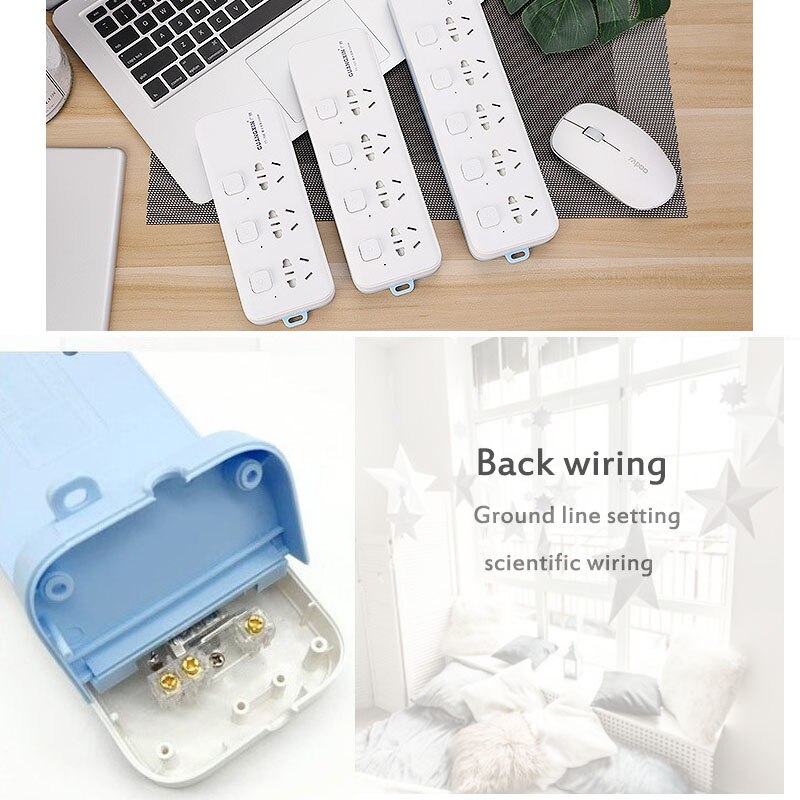 China 5-Hole Extension Plug-In Bedrading Tow Board 10A Plug Jack Bureau Board Poreuze Pure koper Patch Panel