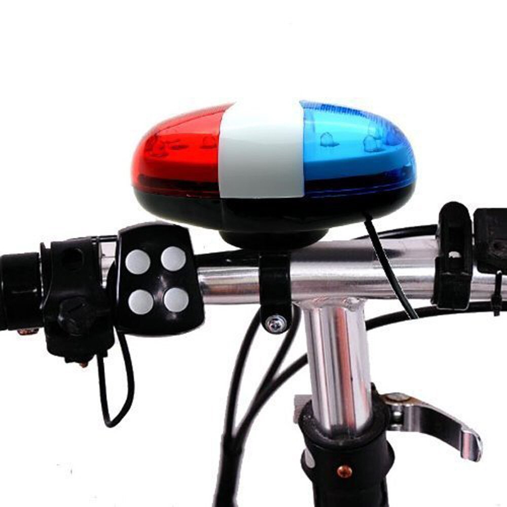 Bike Light 6 Led 4 Sounds Horn Bell Ring Car Light Trompet Voor Fiets Fiets Licht Koplamp Achterlicht Set #40: Default Title