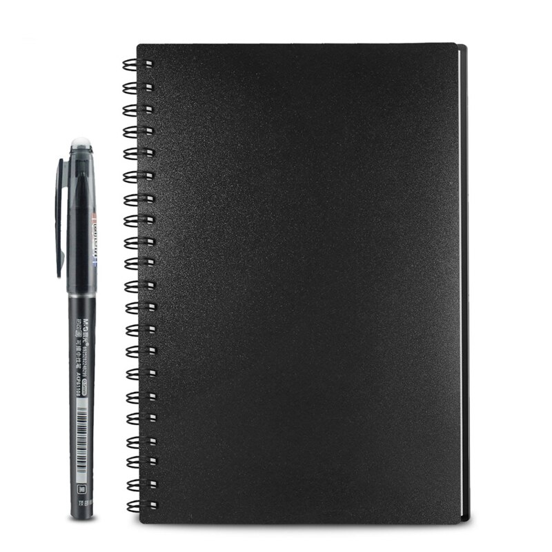 A5 size Smart Reusable Erasable Notebook Microwave Wave Cloud Erase Notepad Note Pad Lined With Pen save paper: Default Title
