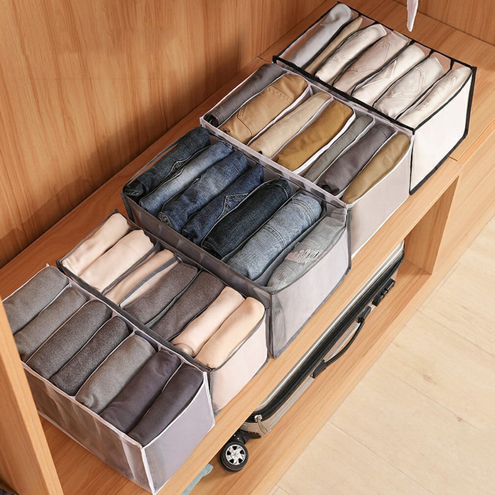 Foldable Jeans Storage Box Cubes Storage Boxes Socks Clothes Underpants Organizer Drawers Divider Box Cabinet Drawer Divider