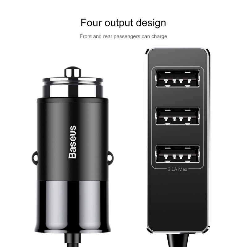 Baseus Autolader 5.5A Snel Opladen 4 Usb-poorten Uitgang Tablet Mobiele Telefoon Auto Usb Lader Adapter Opladen Voor Ip voor Xiaomi