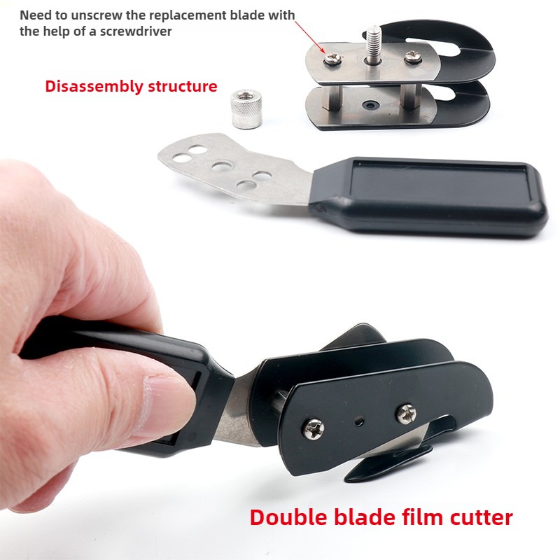 ALIWRAP-cortador de película de revestimiento de vinilo para coche, doble cabezal, cuchillo, cortadora de respaldo de papel, herramienta de corte de pegatinas de película de carbono, cortador de Metal de seguridad