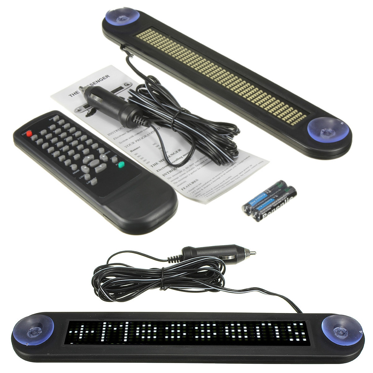 ! 12V LED Car Programmable Message Sign Moving Scrolling Display Board W/ remote