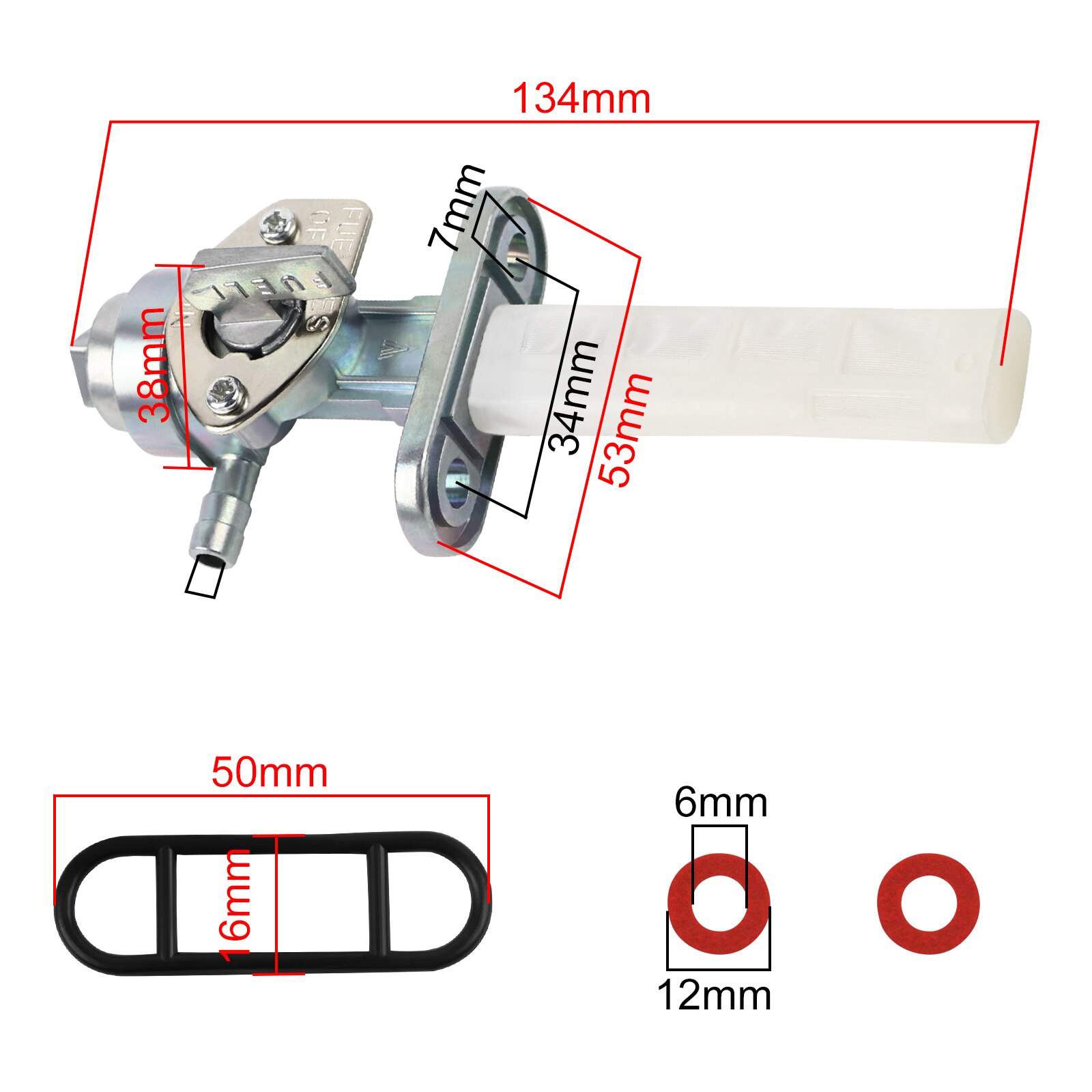 Universele 34Mm Brandstof Benzinekraan Valve Gas Brandstoftank Schakelaar Cock Tap Valve Voor Suzuki Ts Gs Gn Gz Dr gp Gt Motorfiets Accessoires