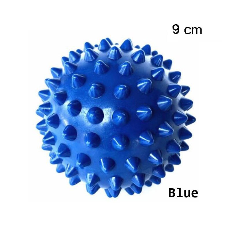 Indoor Outdoor Sports Fitness PVC Hand Massage Ball Soles Hedgehog Sensual Grip Training Ball Portable Physiotherapy Ball: Blue-9cm