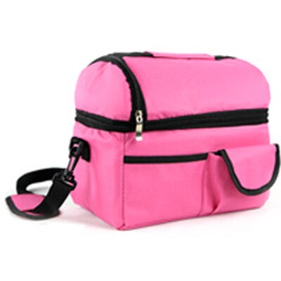 Waterdichte Nylon Koeler Lunch Moedermelk Opslag Leisure Picknick Packet Bento Box Voedsel Thermische Tote Handtas Draagbare Ijs Zakken: Roze