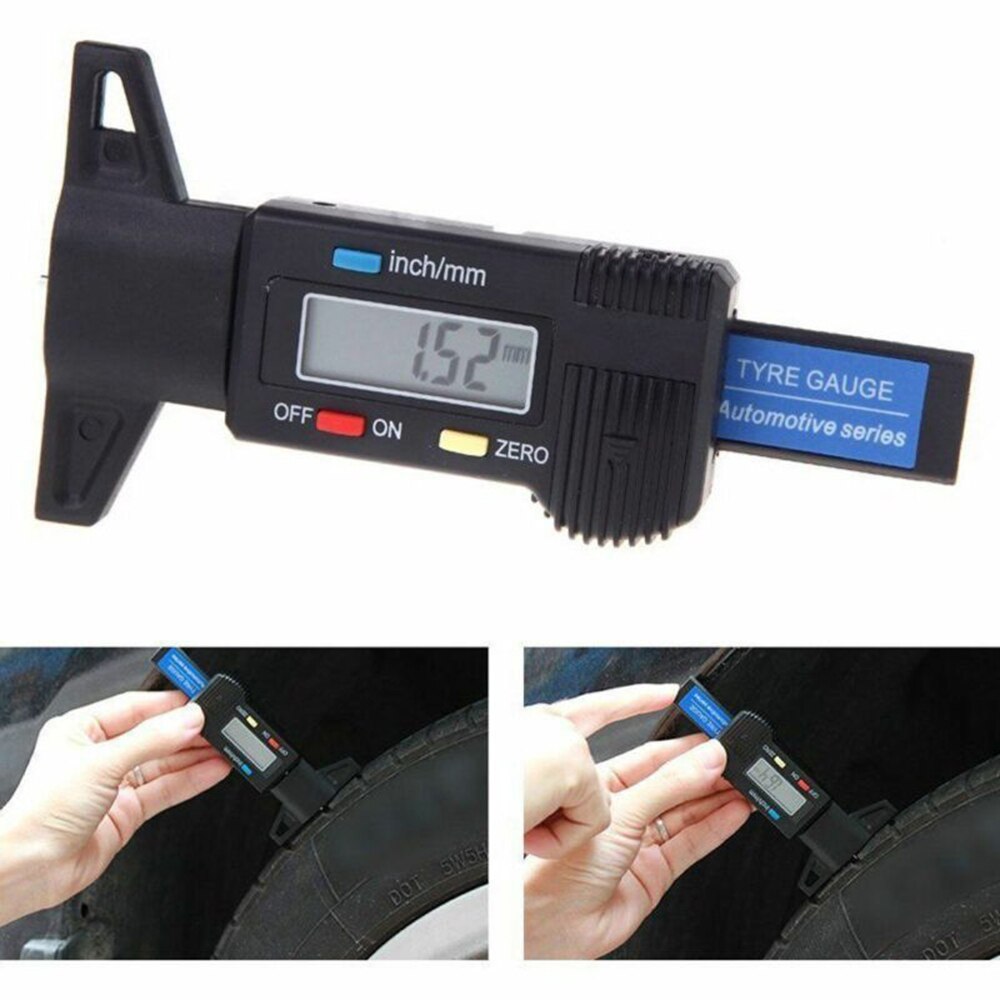 Cyfrowy miernik głębokości bieżnika opony miernik miernik LCD wyświetlacz bieżnika próbnik opon dla samochodów ciężarowych zakres 0-25mm