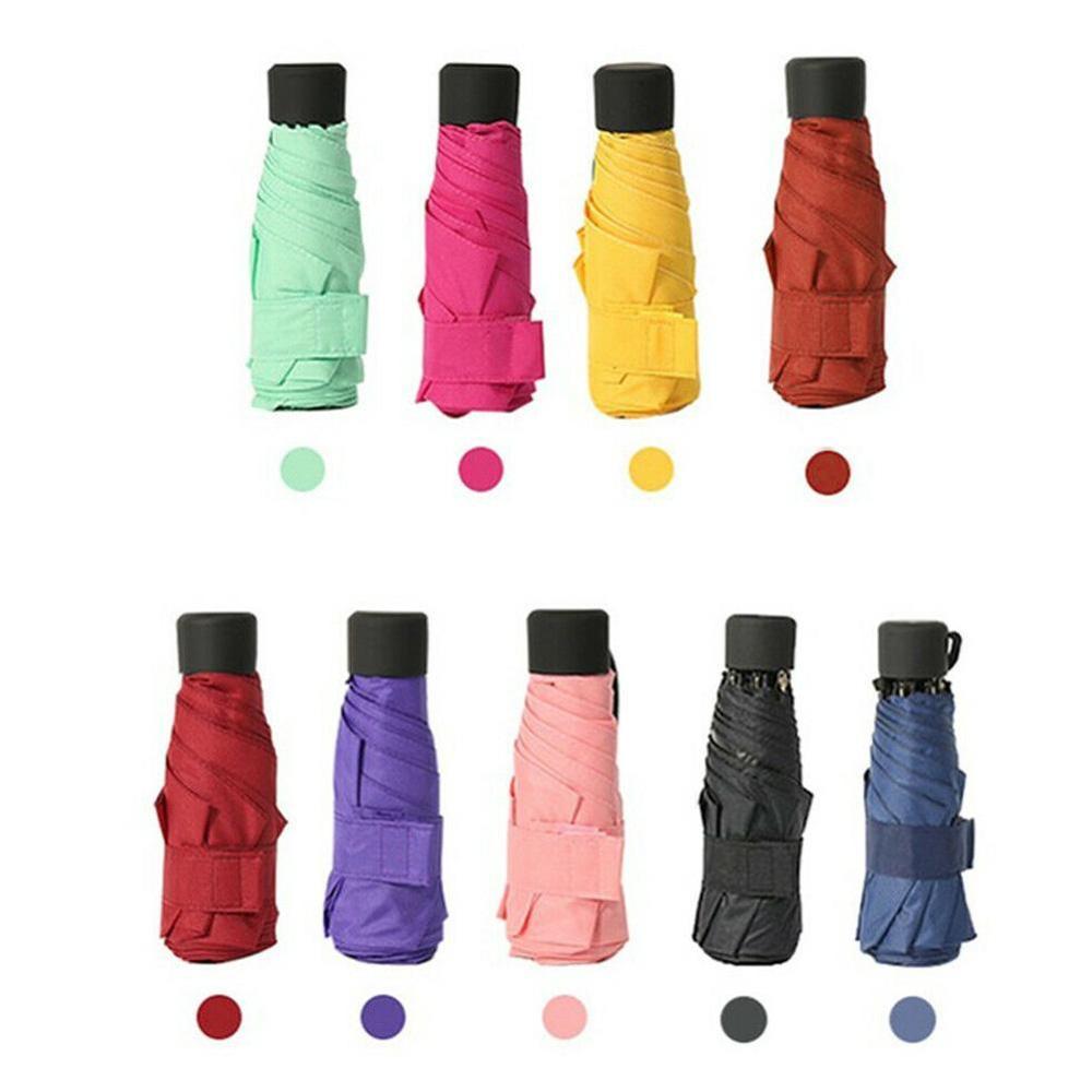 Super mini lomme kompakt paraply sun anti  uv 5 foldende regn vindtæt rejse mini paraply
