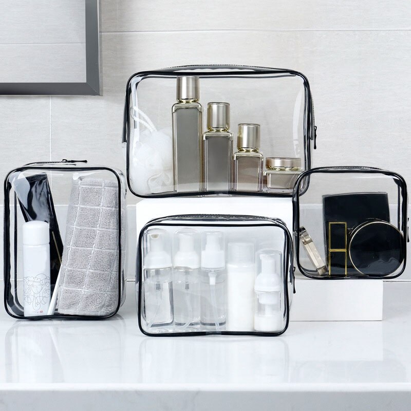 1 Stck PVC Klar machen-hoch Tasche für Frauen Mädchen transparent Kosmetik Tasche Wasserdichte Reißverschluss Schönheit fallen Reisen Kultur Taschen Handtasche