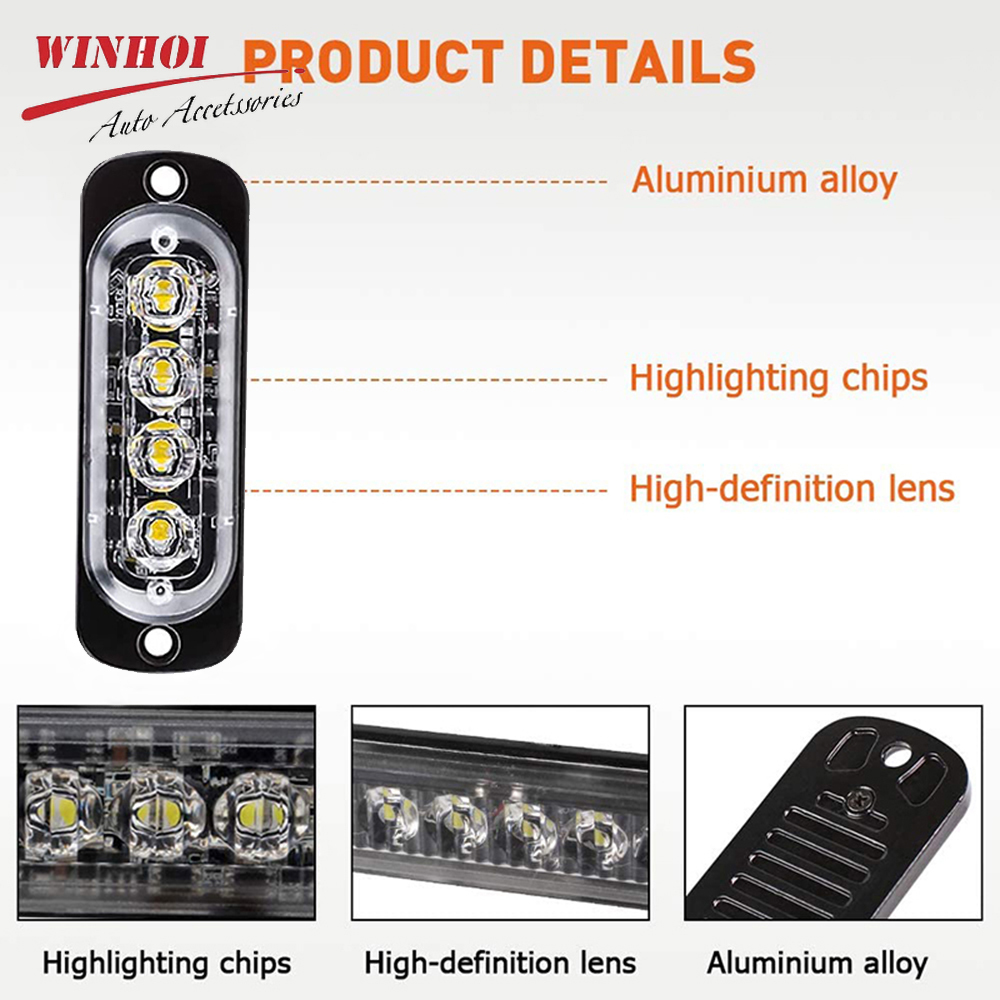 16 LED Wireless Car Emergency Lights Auto Police Strobe Light Blue Red Amber Warning Flashing Lamp 12/24V for Trailer Truck