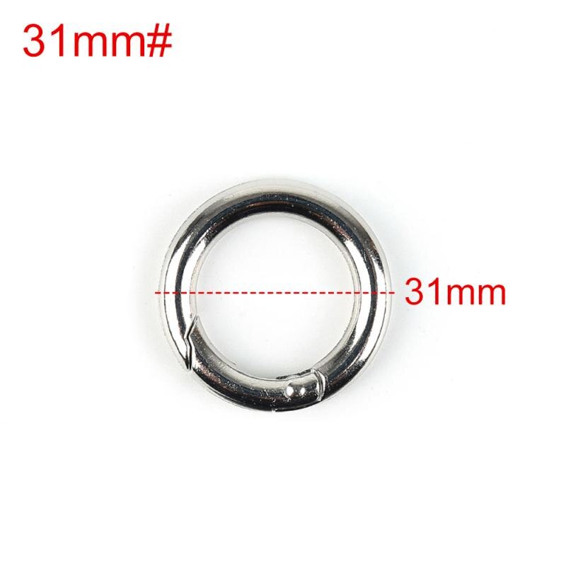 2PCS Multi-size Carabiner Zinc Alloy Camping Snap Key Chain Round Push Gate Snap Open Hooks Spring Ring Key Carabiner: 31mm 2pcs