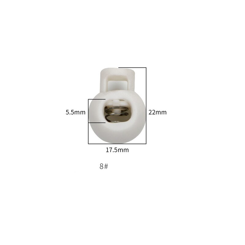 20-50 Pcs Single/Double hole Plastic Stopper Cord Lock Tighten Spring Cord End Buckles DIY Clothes Setting Button Accessories: 8 white / 20pcs
