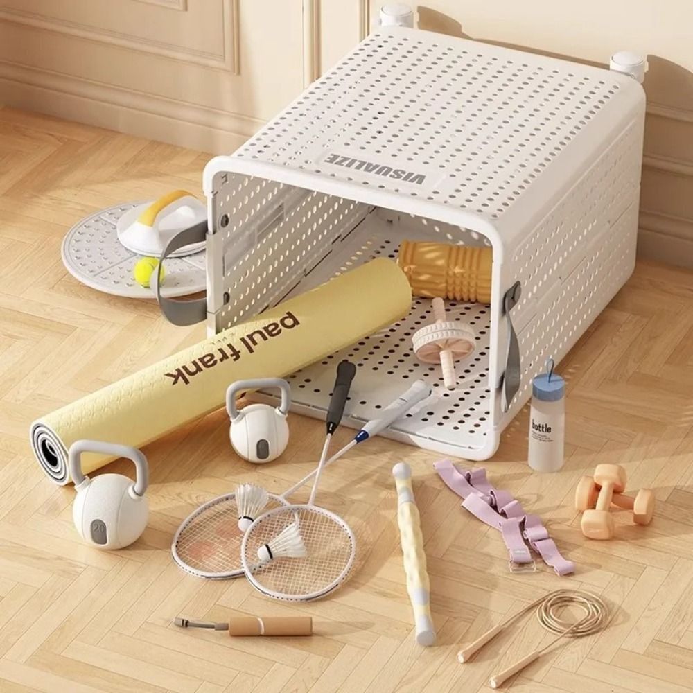 Toy Storage Basket Fold Laundry Hamper Multi-Purpose Imitation Rattan Basket High-Capacity Depository Rack Hollow Storage Box