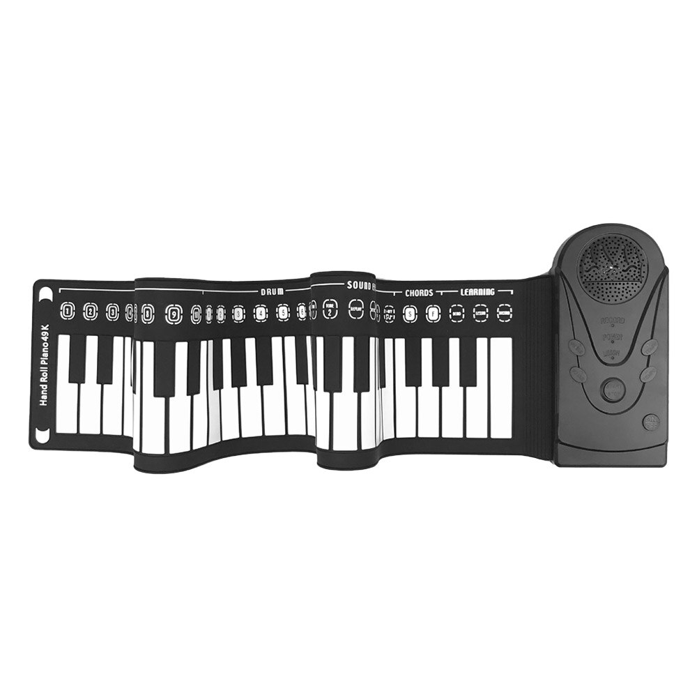 49 Keys Foldable Piano Foldable Portable Hand Roll Piano with Built-in Loudspeaker for Kids/Adults/Beginners