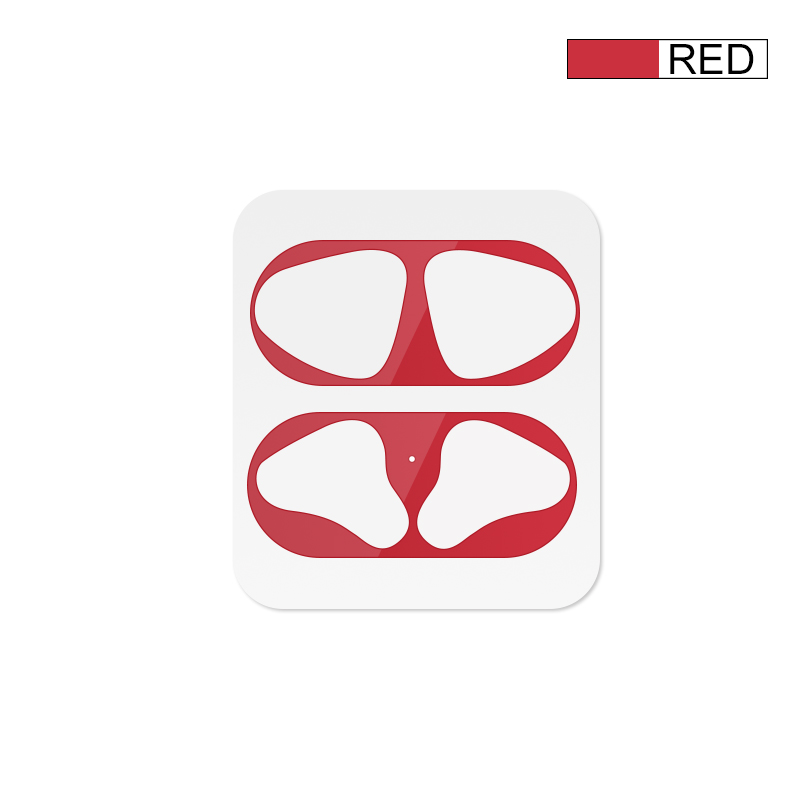 2 in1 TPU + PC Della Cassa Auricolare Capa Borsette Per Apple AirPods 1 2 di Protezione Della Copertura Della Pelle di Accessori per AirPods polvere Della Protezione Sticker: Red Dust Guard