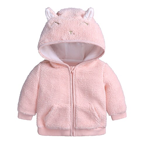 DSY348 Autumn Winter baby coat Lamb Cashmere baby coat for newborn costume hooded baby clothes infant girl boys clothing: pink / 18M