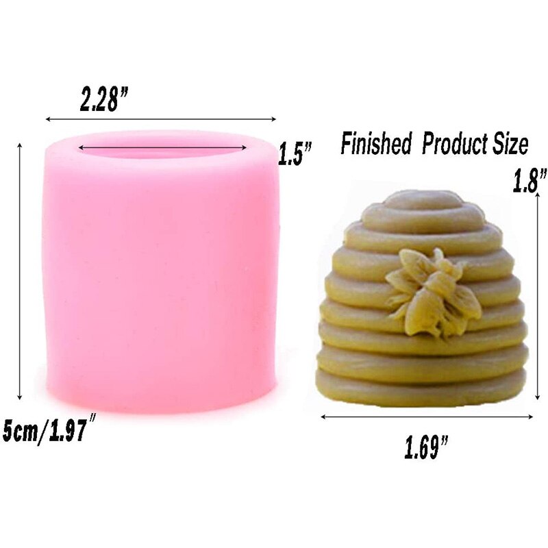 2-Pack Bee Silicone Molds For Handmade Soap, Cake Fondant Decorating Candy Chocolate Candle Resin Wax Crayon Melt Polymer Clay