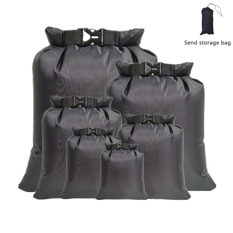 5 pezzi borsa impermeabile a secco confezione sacco nuoto rafting kayak trekking galleggiante vela canoa borsa per resistenza tutto'acqua: nero