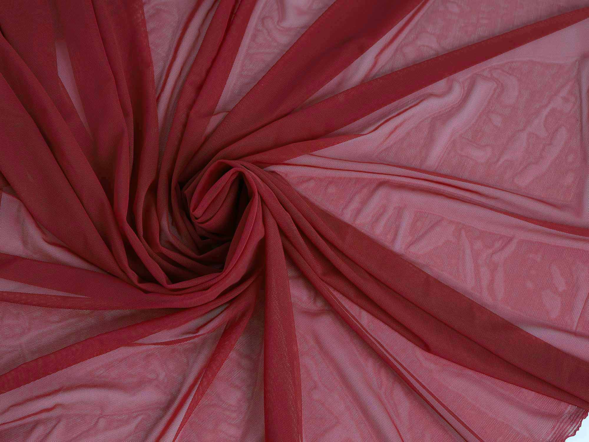 Bright color 4 way Stretchy Nylon Spandex Mesh Fabric high-elastic net fabric sold BY YARD: Wine red