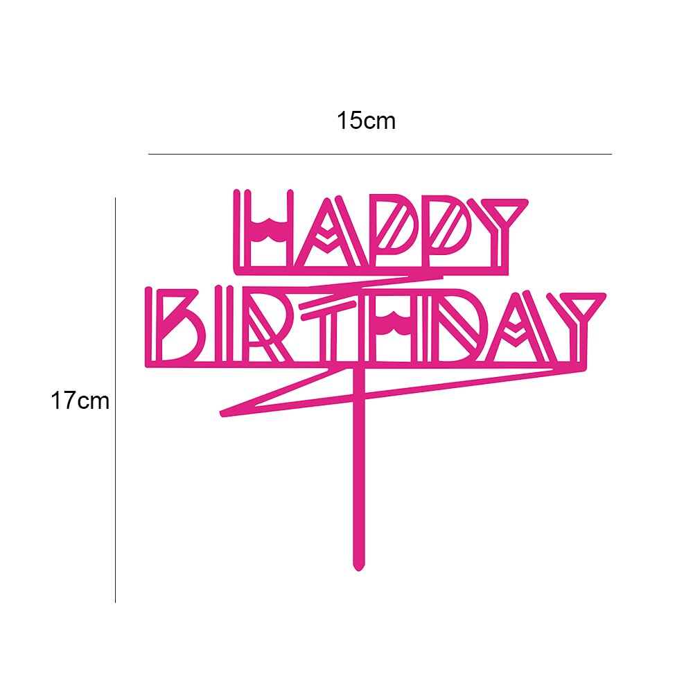 Fargede blomster gratulerer med dagen kake topper gylden akryl bursdagsfest dessert dekorasjon for dusj bakevarer