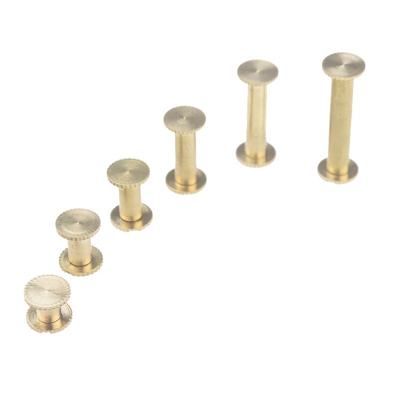 XUNZHE 20Pcs Zuiver koper schroefdraad I-schroef Klinknagel lederen schroef riem tas decoratie klinknagel lederen hardware accessoires Foto album