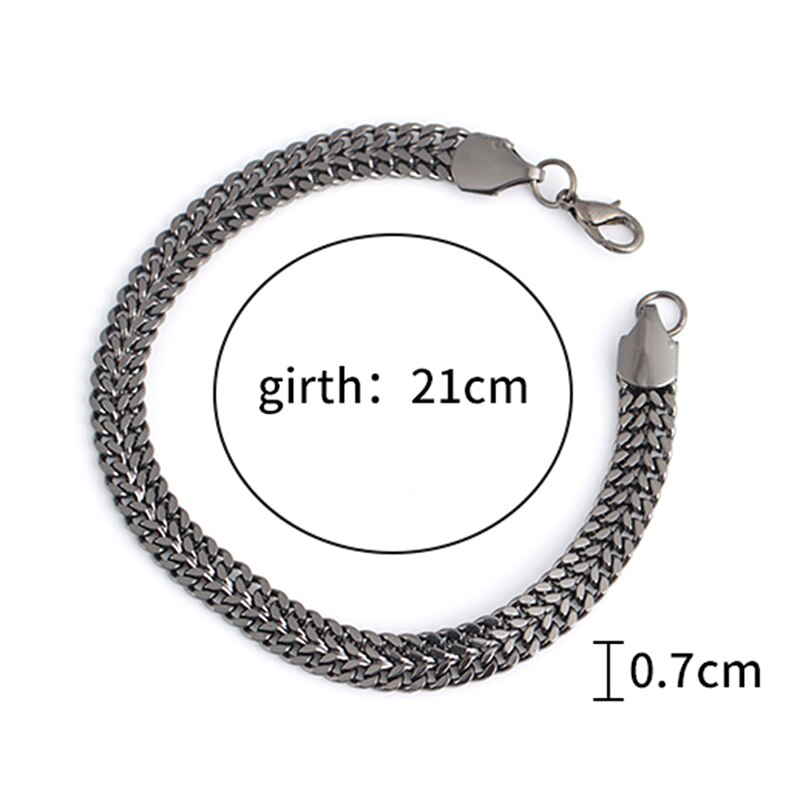 Mannen Biker Fiets Motorfiets Slot Ketting Armband Punk Titanium Stalen Armband Mannen Armband Mannen Sieraden Trendy Armband