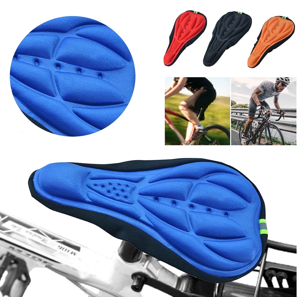 Sykkel sykkel sykkel dekke sadeldeksel sykkel sykkel 3d fargerike silikon gel pute sete dekke myke pute 4 farger