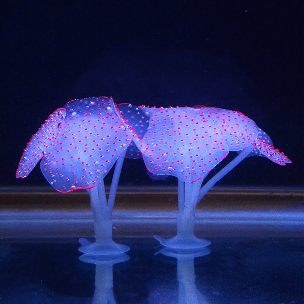 Silikone simulerede vandplanter fluorescerende vandmænd dekoration 1pc akvarium glødende kunstige vandmænd