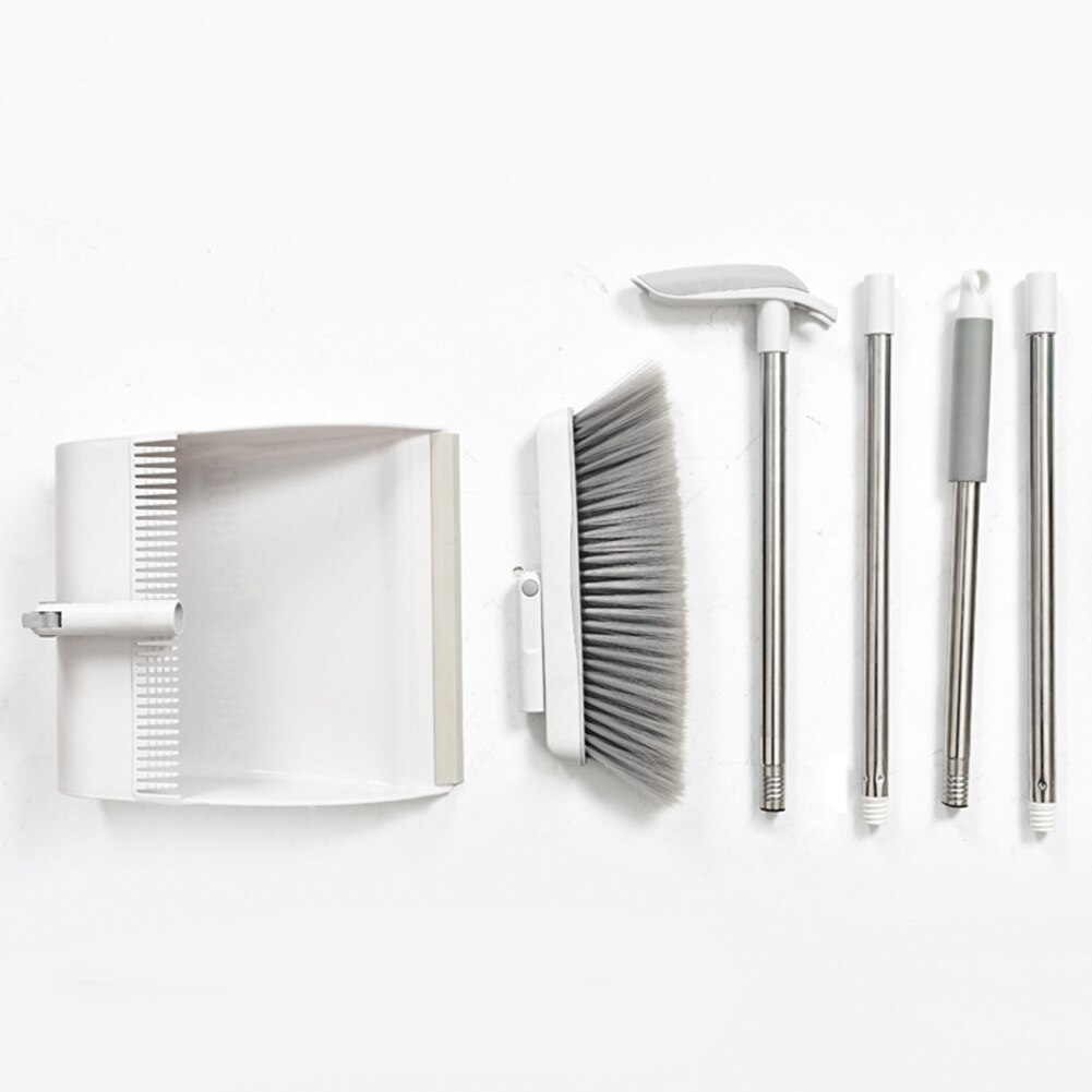 Folding Standing Broom Dustpan Set Rotatable Windproof Floor Cleaning Tool Long Handle Broom Sweep Cleaning Brush Dust Pan